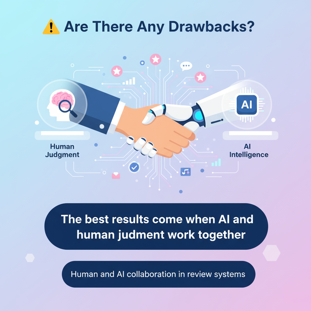 Human and AI collaboration in review systems.