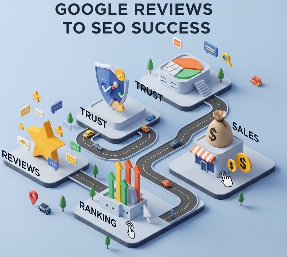 Infographic showing the impact of Google Maps Reviews on SEO performance.