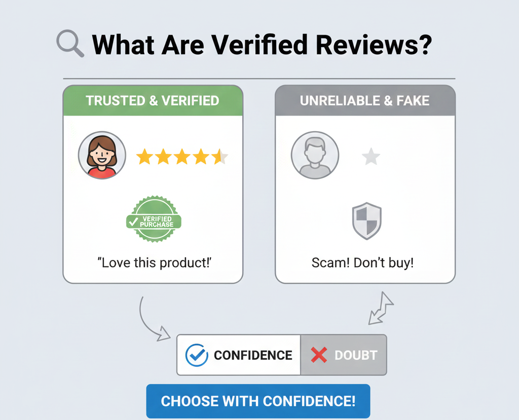 Difference between verified and unverified customer reviews.