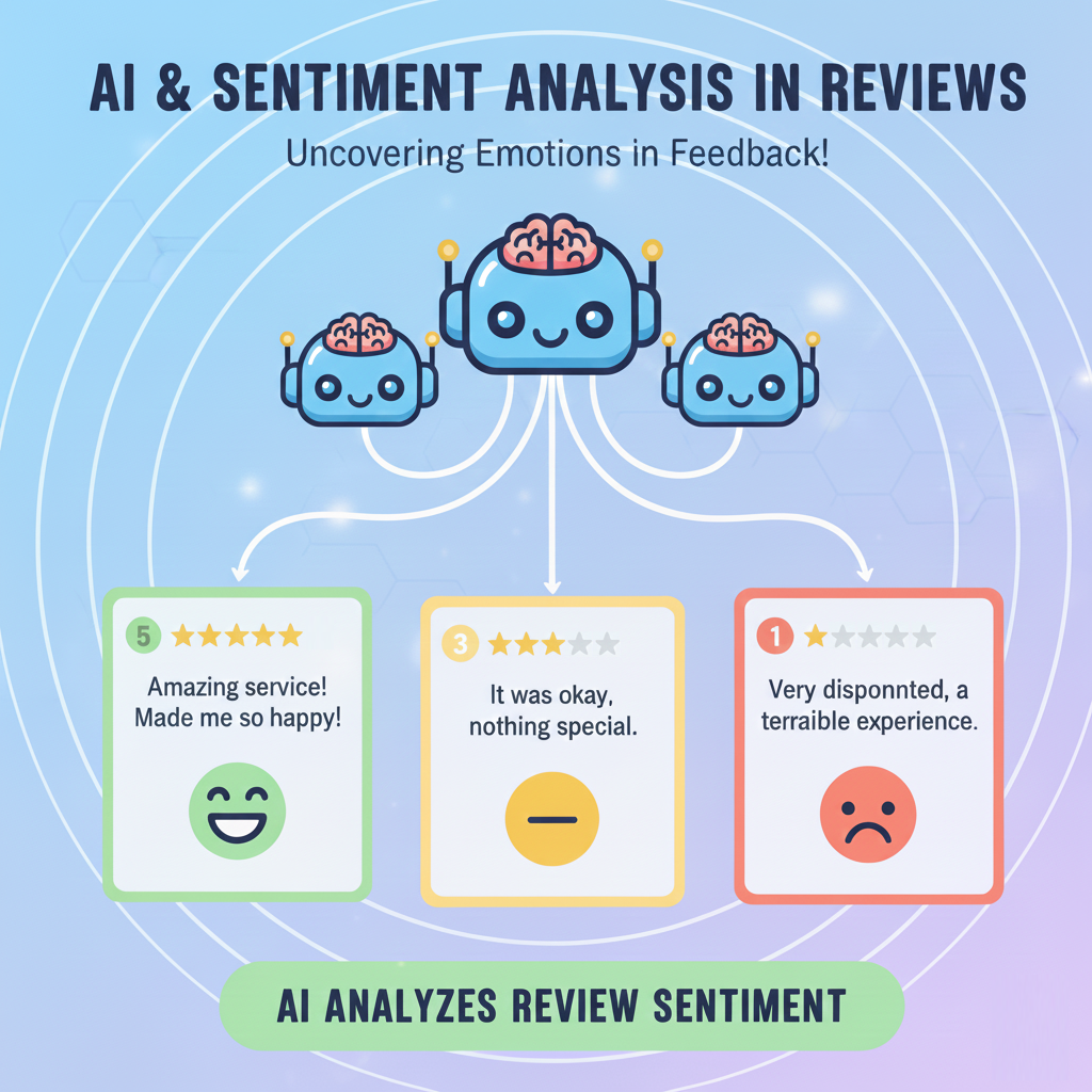 AI sentiment analysis illustration showing how Google evaluates review emotions