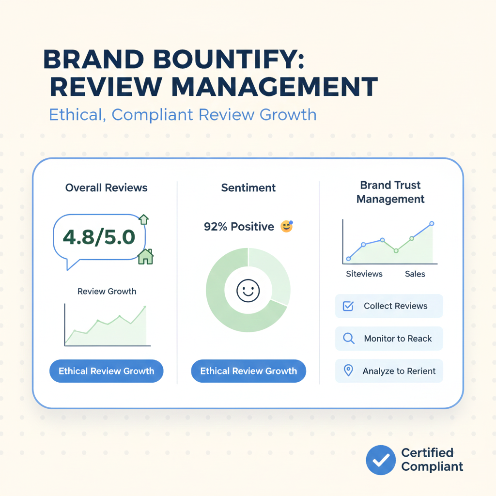 Brand Bountify style dashboard showing ethical Google review growth