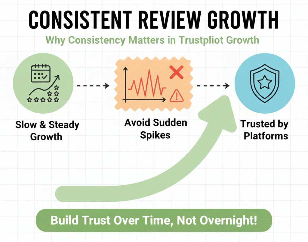 Importance of consistent Trustpilot review growth for long-term success