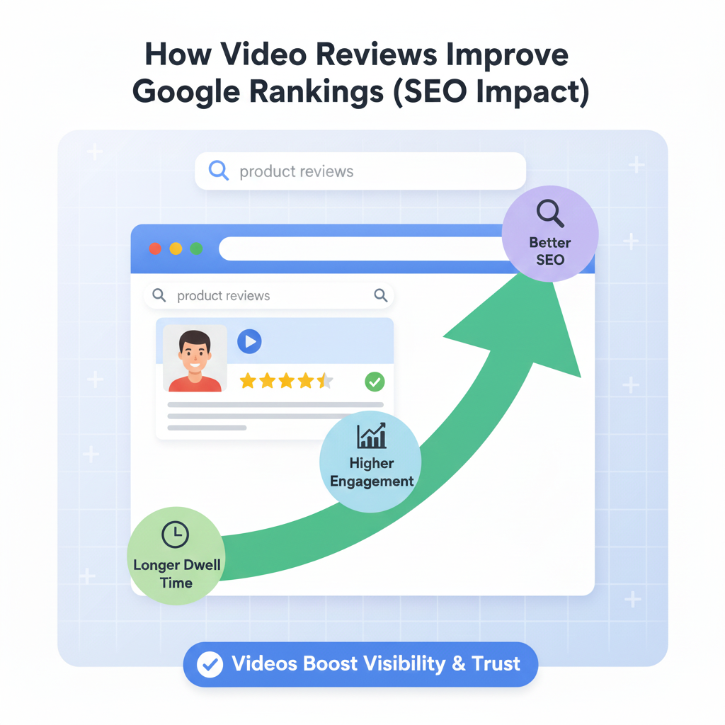 Video reviews improving SEO rankings and Google search visibility