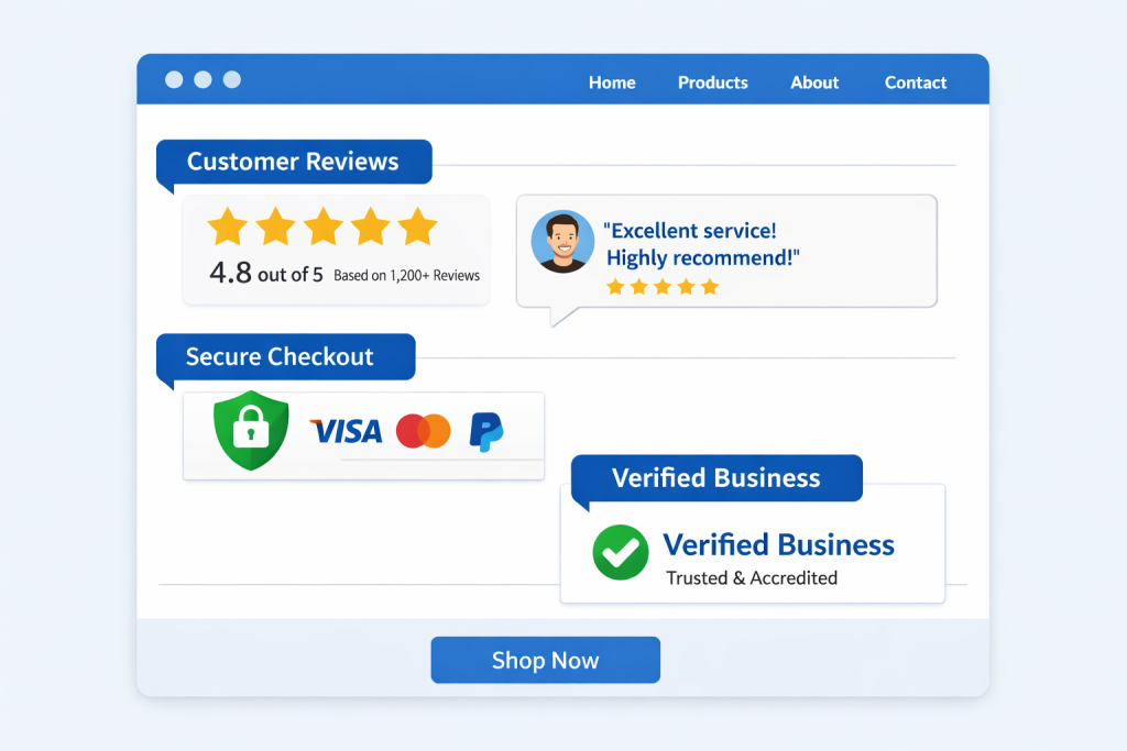 examples of trust signals on a business website