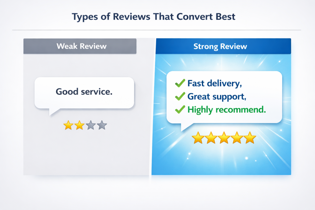 types of customer reviews that convert best