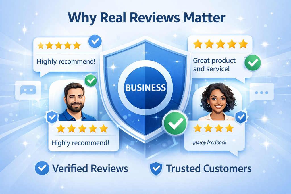 Authentic customer reviews building brand trust